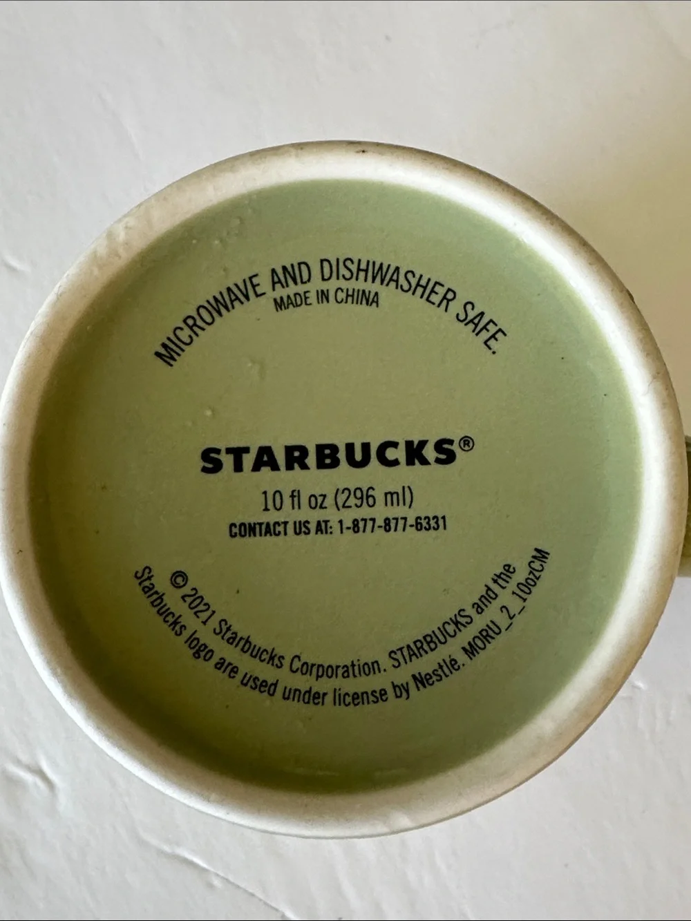 Starbucks (2021) Olive Green Ceramic Mug with Logo- Birthday Candles